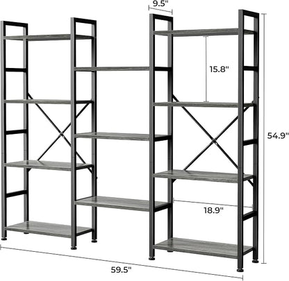 SUPERJARE Triple Bookshelf, Bookcase - Image 3
