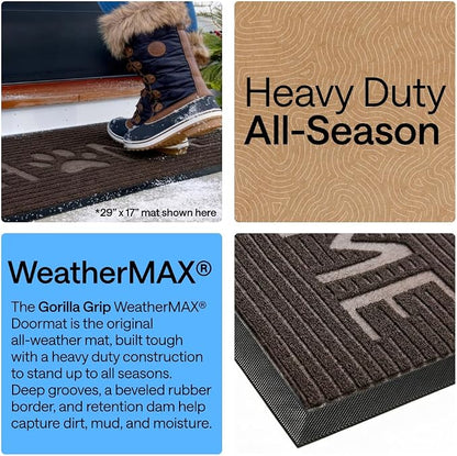 GORILLA GRIP 100% Waterproof All-Season WeatherMAX Doormat US Designed Natural - Image 3