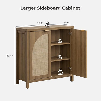 SICOTAS 102" W Rattan Sideboard Buffet Cabinet - Image 2