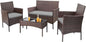 Homall 4 Pieces Outdoor Patio Furniture Sets Rattan Chair Wicker Set, Outdoor by Homall