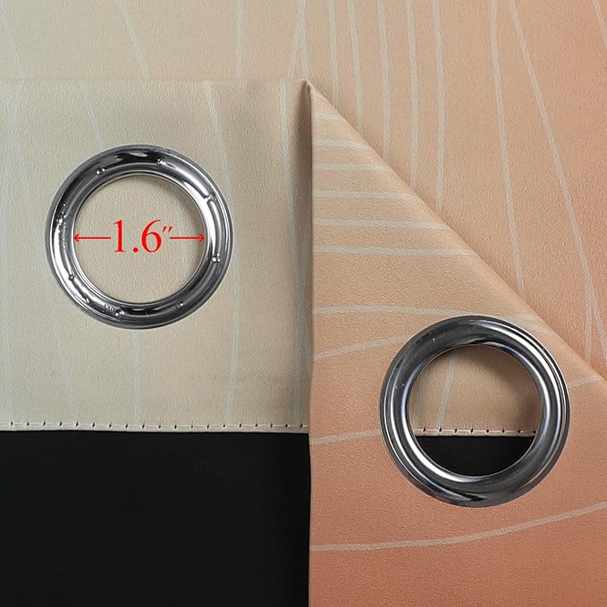 Burnt Orange and Greyish White Ombre Blackout Curtains 52Wx90L Inch Long | - Image 7