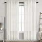 Beige White Linen Curtains for Living Room 78 Inches Long Back Tab and Rod by Nanspring