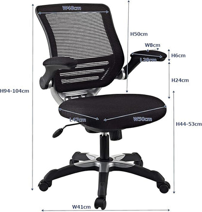Modway Edge Mesh Back and Mesh Seat Office Chair In Black - Image 3