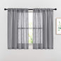 NICETOWN Bathroom Window Curtains 45 inch Length, Natural Linen Textured Rod by NICETOWN