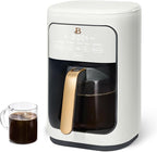Beautiful Coffee Maker, 14-Cup, Touch Display, Programmable, 1200W, Stainless Steel, Keep Warm, 24h Timer dishwasher-safe (White Icing)