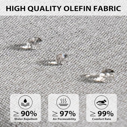 Sundale Outdoor Olefin Quilted Lounge Cushion Set of 2, Patio Foldable Chaise - Image 2