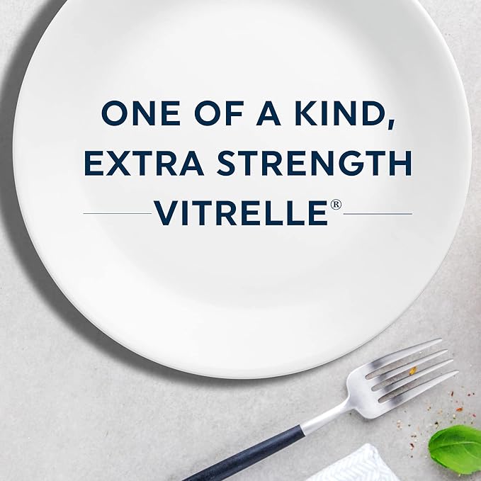 Corelle Vitrelle 18-Piece Service for 6 Dinnerware Set Triple Layer Glass and Chip Resistant, Lightweight Round Plates and Bowls Set, Indigo Speckle