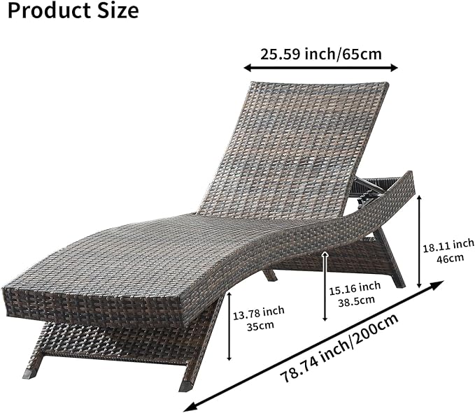 Outdoor Chaise Lounge Chairs Set of 4 - Image 2