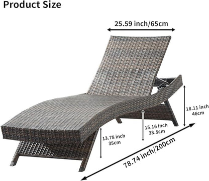 Outdoor Chaise Lounge Chairs Set of 2 - Image 2