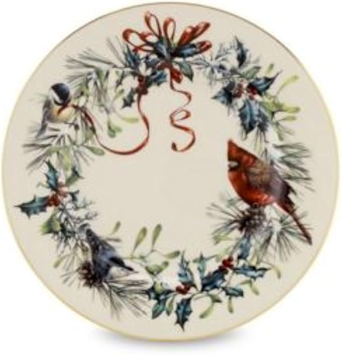 Lenox 835220 Winter Greetings 6-Piece Salad Plates, Christmas Dinnerware Set, Holiday Hosting