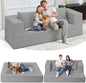 Futon Sofa Bed with Pillow, 3-in-1 Sleeper Sofa Bed with Removable Cover by Cansunna