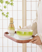 ZENS Matcha Whisk Set, 15oz Hand-Glazed Matcha Bowl with Spout and Bamboo Whisk, Whisk Holder (Chasen), Scoop & Tea Towel, 5pcs Matcha Tea Set Gift for Matcha Ceremony, Green