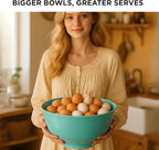 TP Large Mixing Bowl Set with Lids, Melamine Nesting Bowls Set for Pasta Baking Salad Mixing, Set of 3, Blue and White