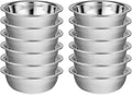 12 Pack 10.24 x 2.76 Inch Stainless Steel Mixing Bowls for Bulk Food Prep with Nesting Design for Hotel Restaurant and Home Kitchen Cooking in Silver