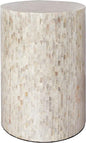 PEMAR Mother of Pearl Cylinder Drum End Table Nacre Side Stool Round Accent by PEMAR