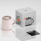 TKK 12 oz Insulated Coffee Mug with Handle Ceramic Coating Detachable Slider Lid Stainless Steel Tumbler Double Wall Vacuum Travel Cup