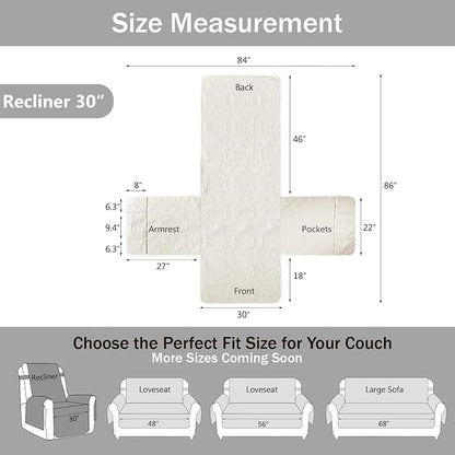 Large Ivory Recliner Chair Covers, Quilted Décor Water-Repellent Lazy Boy Chair - Image 7