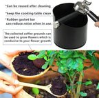 Espresso Knock Box, Stainless Steel Coffee Grounds Knock Box, With Removable Knock Bar and Non-Slip Rubber Base (Black)