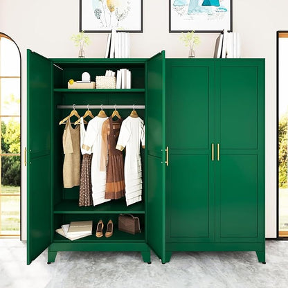 71 "Metal Armoire Wardrobe Closet, Steel Clothing Storage Cabinet by erosoei