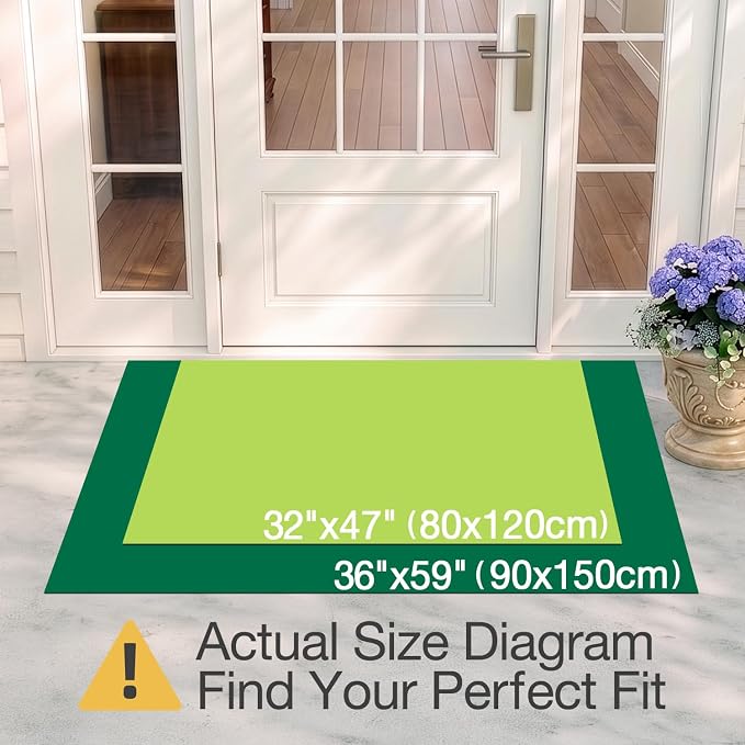 LUMI Outside Welcome Door Mat 36x59, Non-Slip Durable Rubber Easy Clean | - Image 2