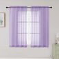 Lavender Sheer Curtains for Bedroom Living Room 45 Inch Length 2 Panels by WelvetBLK