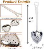 RoseAuroma Set of 20 Pieces Tea Infuser Stainless Steel Long Grip Spoon Loose Tea Leaf Filter Heart Shaped Mesh Tea Strainer,Great Souvenirs Gift for Tea Lovers or Party etc.