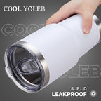 30 oz Tumbler with Lid Stainless Steel Tumblers Bulk Vacuum Insulated Cup Reusable Powder Coated Travel Mug Double Wall Leak Proof Cups Keep Cold Drinks for 12 Hours White, Set of 12