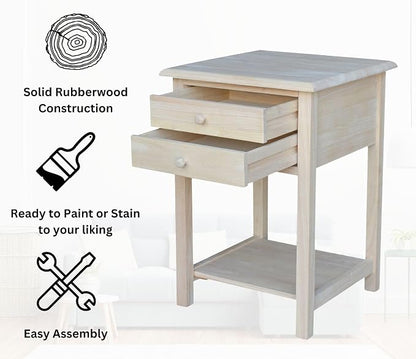 International Concepts, 25.6"H Rectangular Lamp/ End/ Side Table, 2 Drawers - Image 6