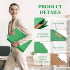 12 Pcs Classification Folders Letter Size, Back to School Supply for Teacher, Student, 1 Divider Pressboard File Folder Bulk with 2 Fasteners, 3.5 Inch Expanding File Organizer (Green)