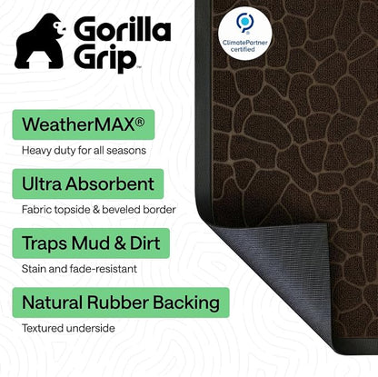 GORILLA GRIP 100% Waterproof All-Season WeatherMAX Doormat, US Designed Natural - Image 3