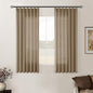 Latte Pinch Pleated Linen Semi Sheer Short Curtains 45 Inch Length 2 Panels | by Twodrapes