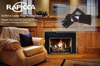 RAPICCA Welding Gloves Fire Heat Resistant: Black 16IN - Fireproof Leather For Stick Mig Flux-Core Welder Forge Blacksmith Fireplace Wood Stove Fire Pit Furnace Handling Dry ice - One Size 662℉