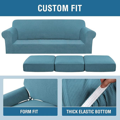 H.VERSAILTEX 4 Piece Stretch Sofa Covers - Image 4