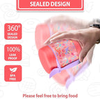 10oz Soup Thermo for Hot Food Kids,Lunch Thermo Kids Food Jar with Spoon Hot Insulated Food Containers,Leak Proof Stainless Steel Wide Mouth Lunch Food Thermo Jar for School(Pink-Mermaid)