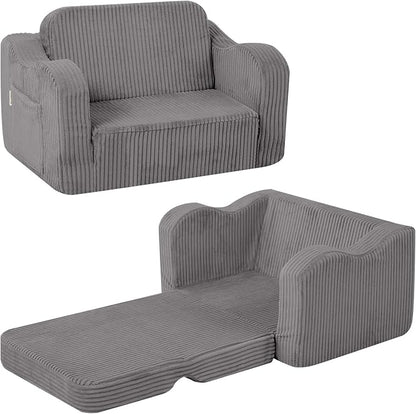 MeMoreCool Toddler Chair Comfy for 1-3 Years Old, Corduroy Kids Couch Bed Fold by MeMoreCool