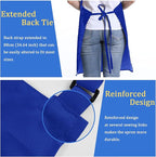 4 Pack Chef Apron, Adjustable Apron with 2 Pockets, Unisex Personalised Apron for Cooking, Kitchen, Restaurant