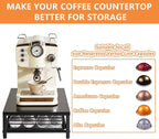 IBUYKE Coffee Pod Drawer Holder,Pod Holder,40 Capsule Pods,Coffee Pod Holder Drawer With Mesh Shelves,Home Kitchen Counter Organizer, Black TCJ101B