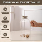 Glass Pitcher, 3.6L Glass Water Pitcher with Tight Stainless Steel Lid, Heat Resistant Borosilicate Glass Carafe, Temperature Safe (MG10)