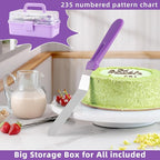 Cake Decorating Kit: Decorating Supplies Tools Kit 235 PCS Baking Accessories Include Spiping Bags and Tips Set, Piping Tips Set, Spatulas, Cake Scraper, 100 Piping Bags, Purple