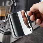 Milk Frothing Pitcher, Milk Frothing Pitcher Used by Professional Baristas to Make Latte, Cappuccino and Espresso, 350ml (12oz Black)