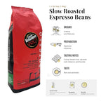 Caffe Vergnano 1882 Espresso Whole Bean Arabica Roast Coffee, 1.1 lb bag - Italian Medium Roast Coffee Beans with notes of Chocolate, Nuts & Caramel, Intensity 7/10-500g Bag