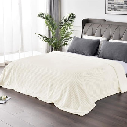 BEDELITE 3D Ribbed Jacquard Cream Blankets Queen Size - Image 6