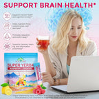 Yerba Mate Instant Tea Powder -Super Yerba Mate 30 Servings with Vitamin D3, Magnesium & Ashwagandha | Energy, Focus & Digestive Health | Low Sugar