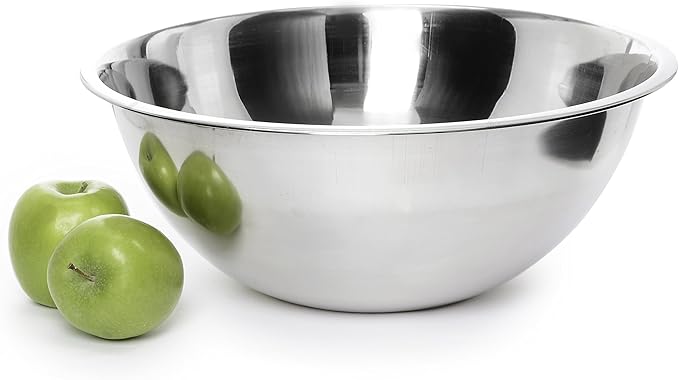 YBM HOME Pack of 1 Stainless Steel Mixing Bowl - Premium Polished Mirror Nesting Metal Bowl for Cooking and Serving, Stackable for Convenient Storage (8 Quart)