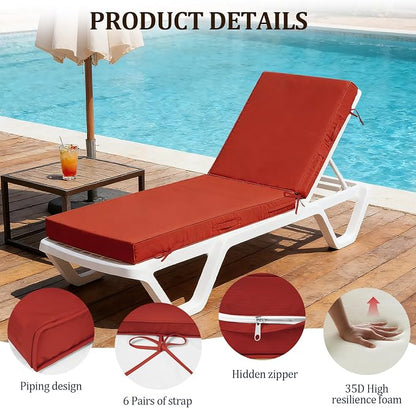 80x26x4in Lounge Cushions for Outdoor Furniture, Outdoor Lounge Chair Cushions - Image 3