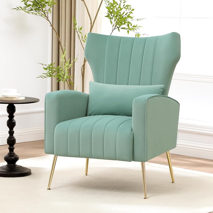 Accent Chairs Set of 2, Upholstered Living Room Chairs, High Back Arm Chairs - Image 3