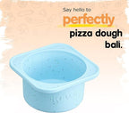 PLUS 1000ml Pizza Dough Proofing Containers for DIY family Artisan Pizza, Food Grade Silicone Stackable Boxes with Lids, Freezer, Fridge, Dishwasher Safe-Sprinkles Pattern-3 Pack (Aqua)