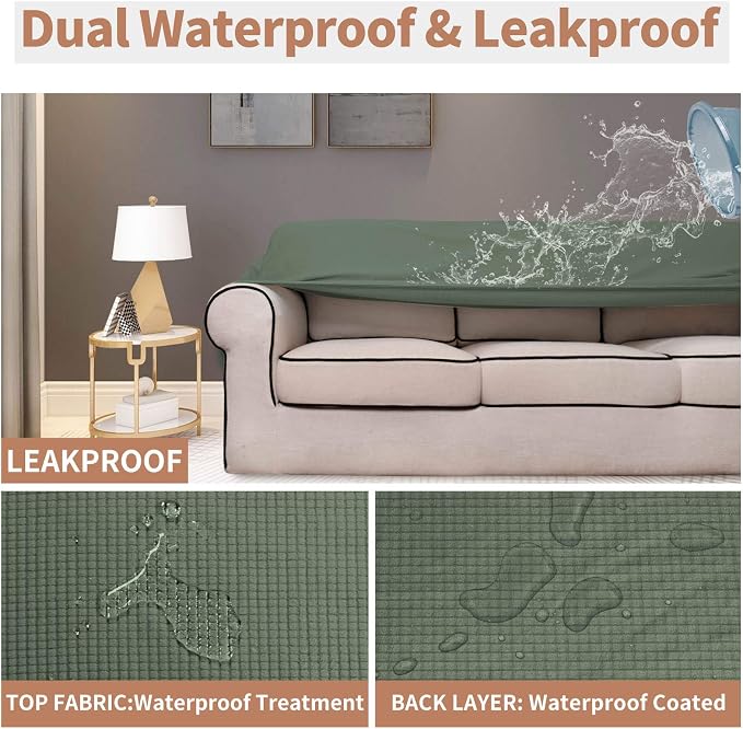 Easy-Going 100% Waterproof Couch Cover, 3 Cushion Oversized Sofa Cover | - Image 3
