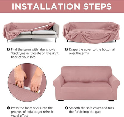 Peryiter 3 Pcs Couch and Loveseat Covers Set Sofa Cover - Image 3