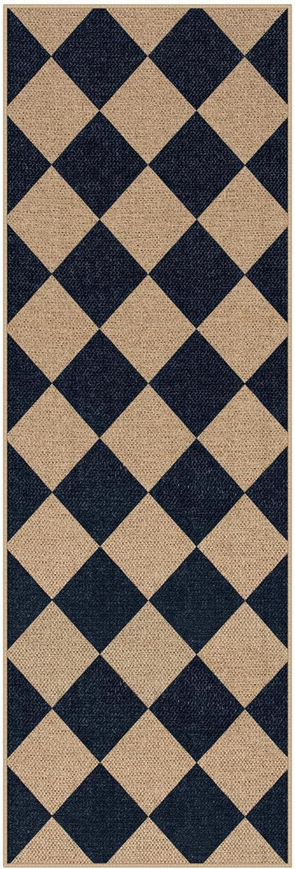 Lahome Checkered Easy Jute Non Slip Runner Rug, 2x6 Kitchen Runner Rug Washable - Image 9